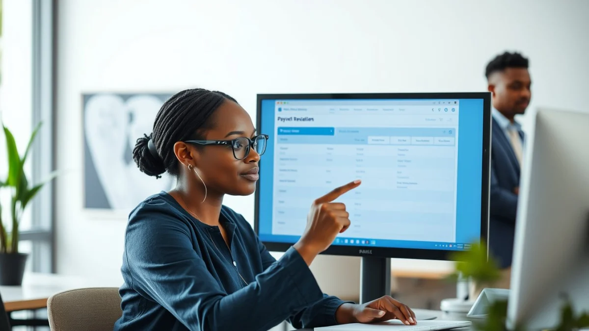 Person learning continuing education and training options in a modern educational setting