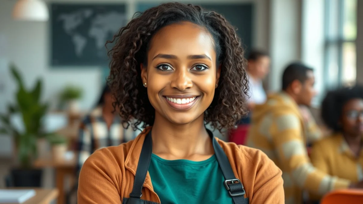 Person learning continuing skills development and training in a modern educational setting