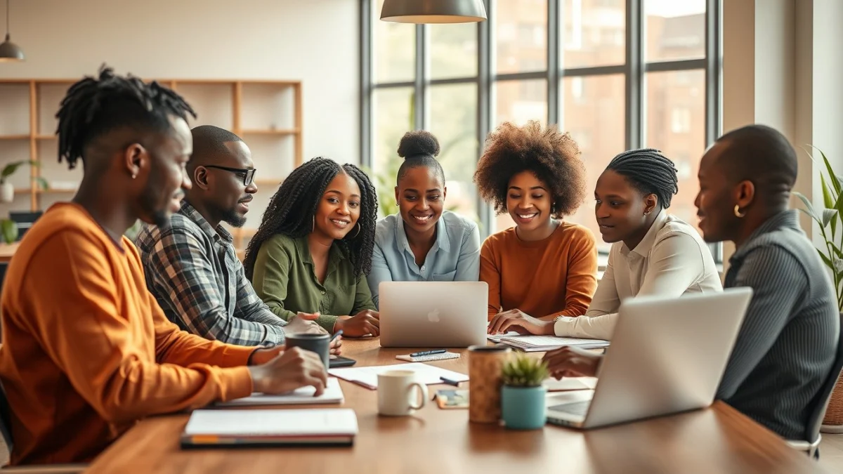Person learning creating a freelance reputation in south africa in a modern educational setting