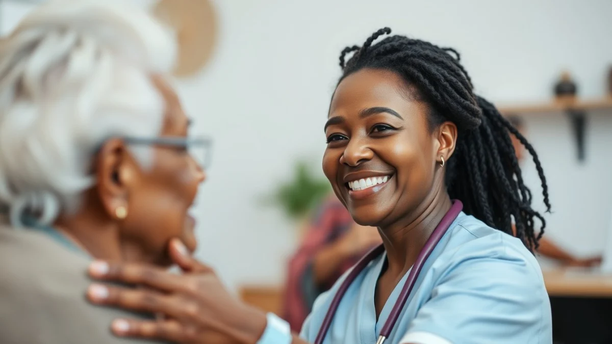 Learner studying caregiving skills in a professional training environment