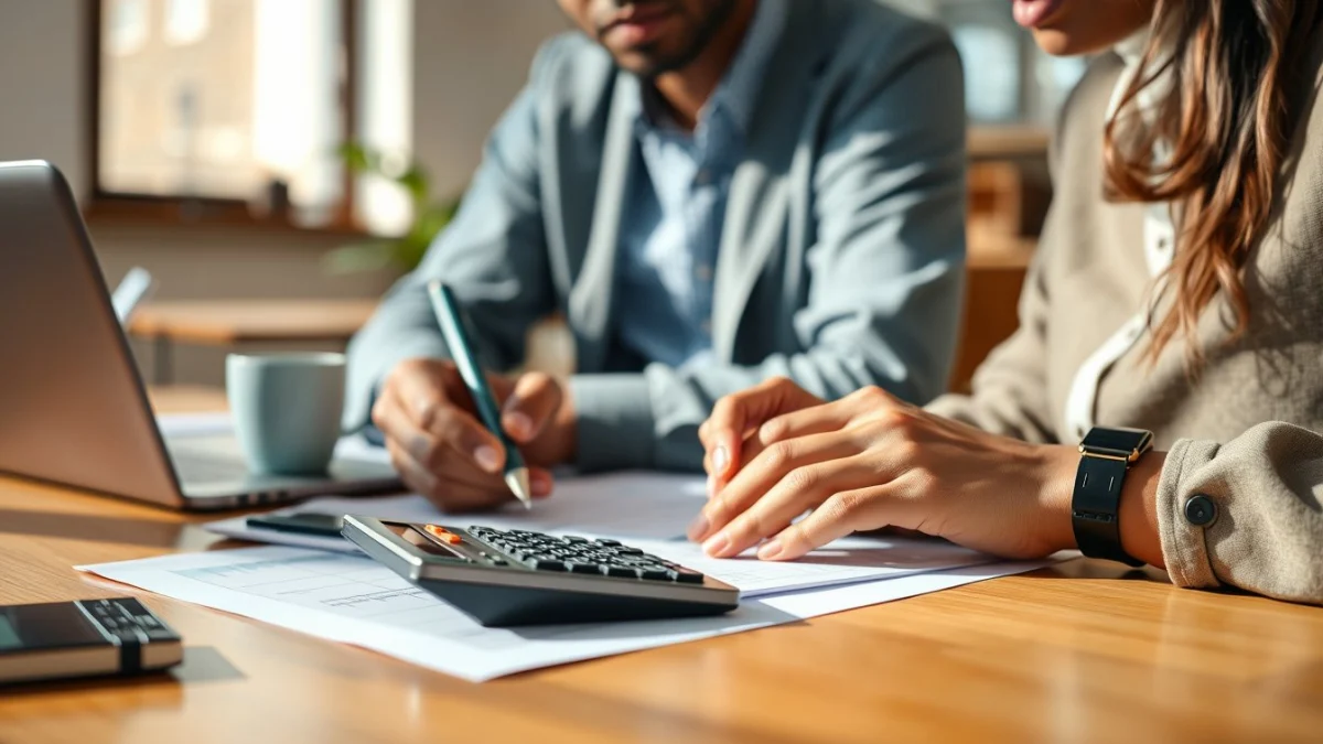 Person learning business skills in a clean modern workspace