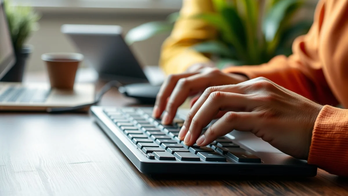 Person learning creating accurate quotations and invoices in a modern educational setting