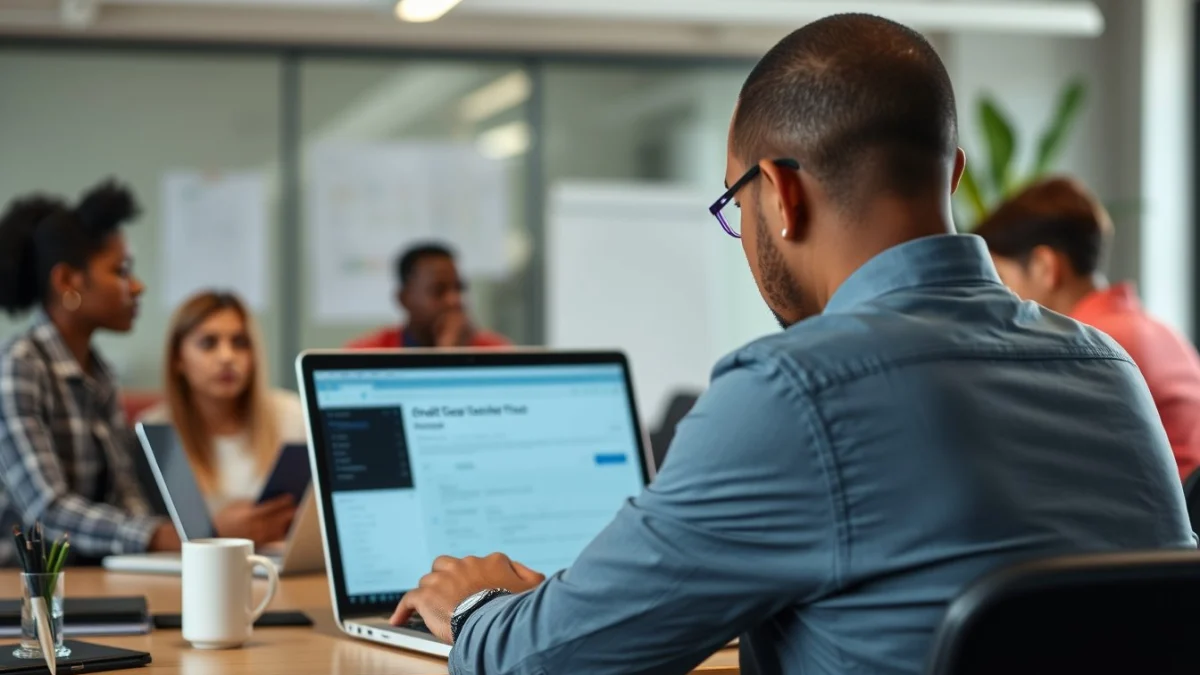 Person learning credit control practices in a modern educational setting