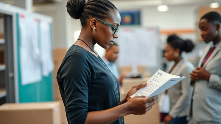 Person learning customs clearance assistant interview questions and answers in a modern educational setting