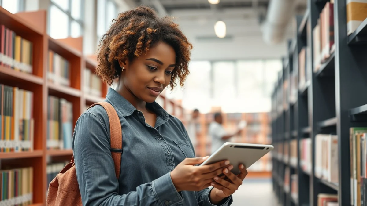 Person learning business skills in a clean modern workspace