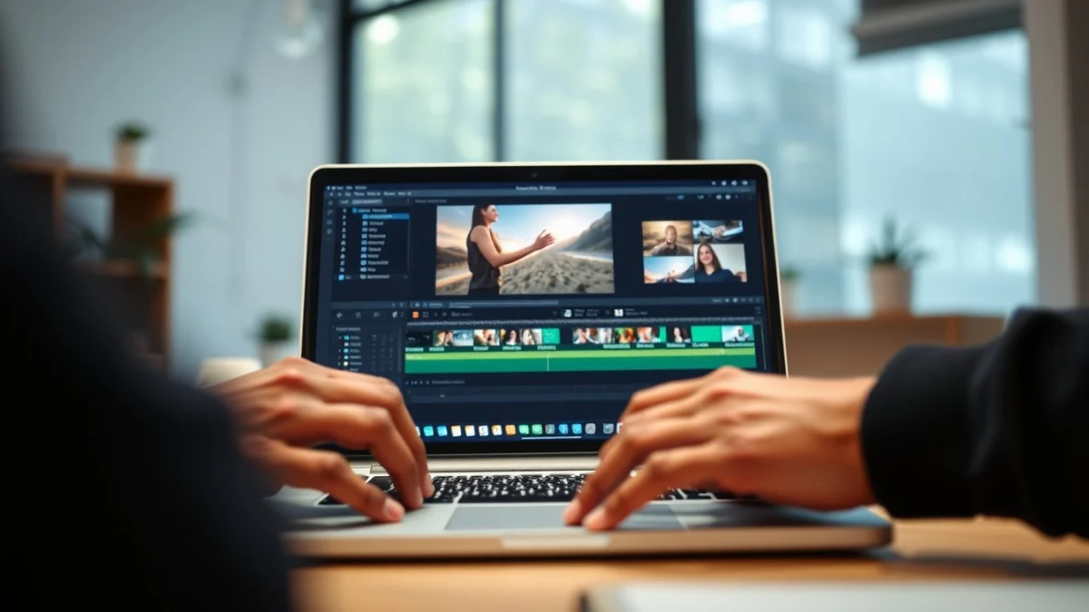 Person learning designing graphics with free tools in a modern educational setting