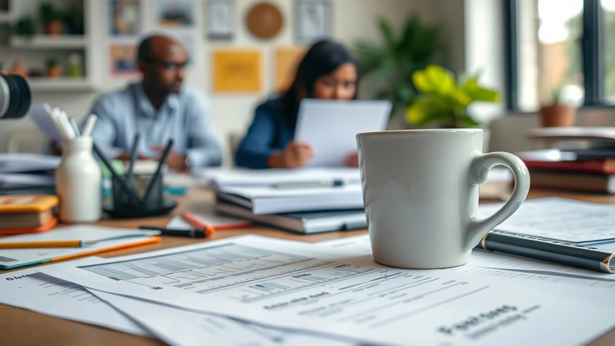 Person learning business skills in a clean modern workspace