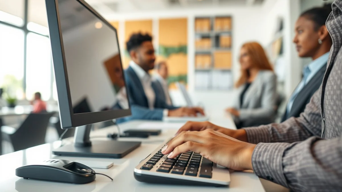 Professional learning office and administrative skills in a modern workspace