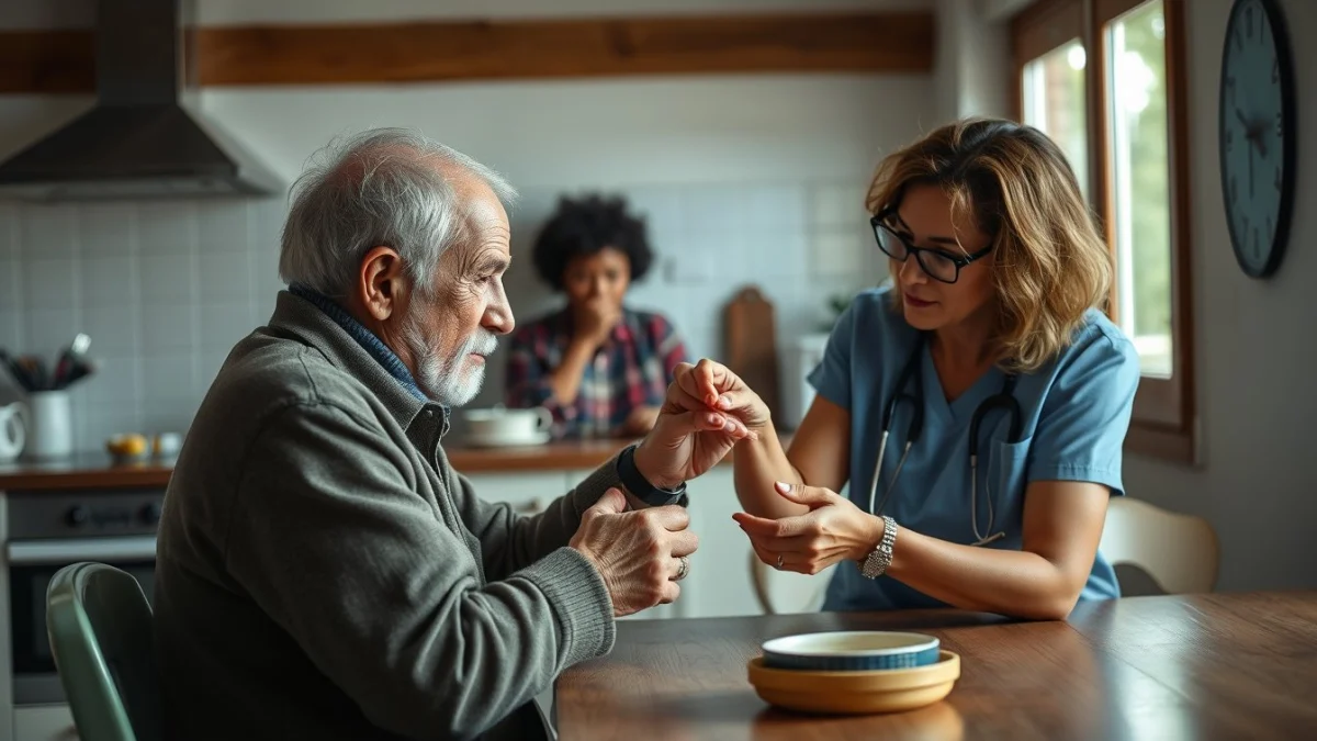 Learner studying caregiving skills in a professional training environment