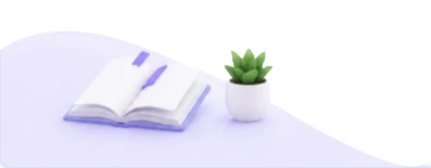 Open book and plant illustration
