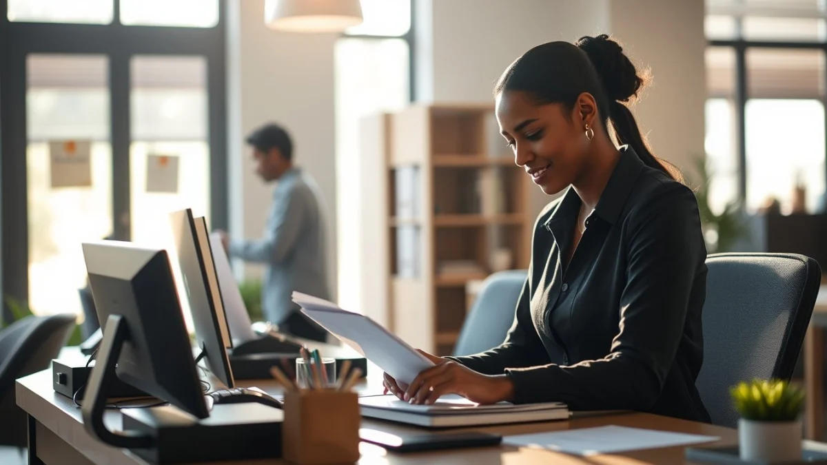 Professional learning office and administrative skills in a modern workspace
