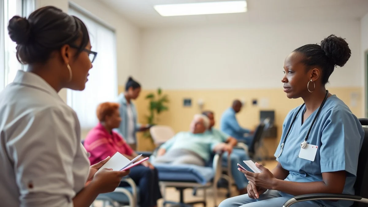 Learner studying caregiving skills in a professional training environment