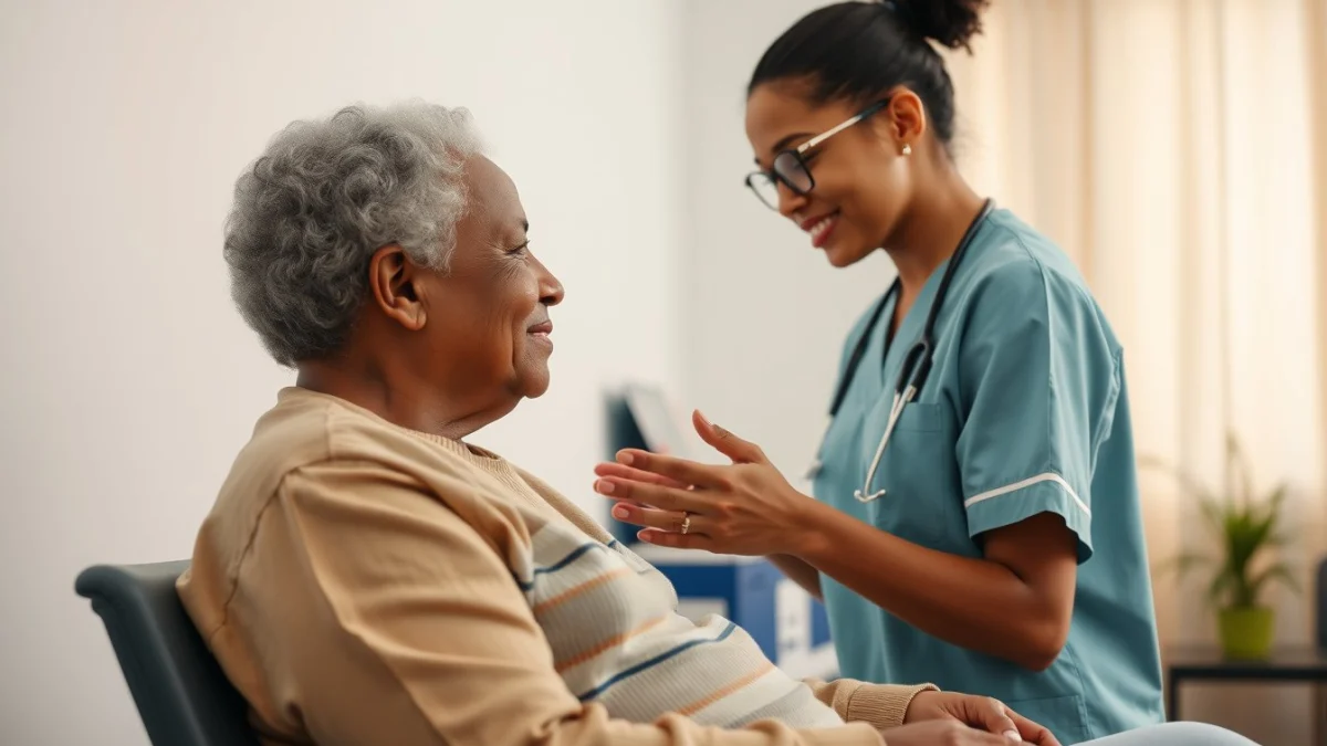 Learner studying caregiving skills in a professional training environment