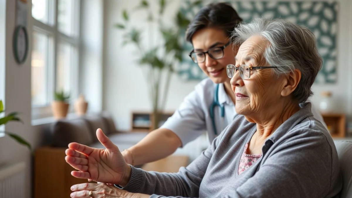 Learner studying caregiving skills in a professional training environment