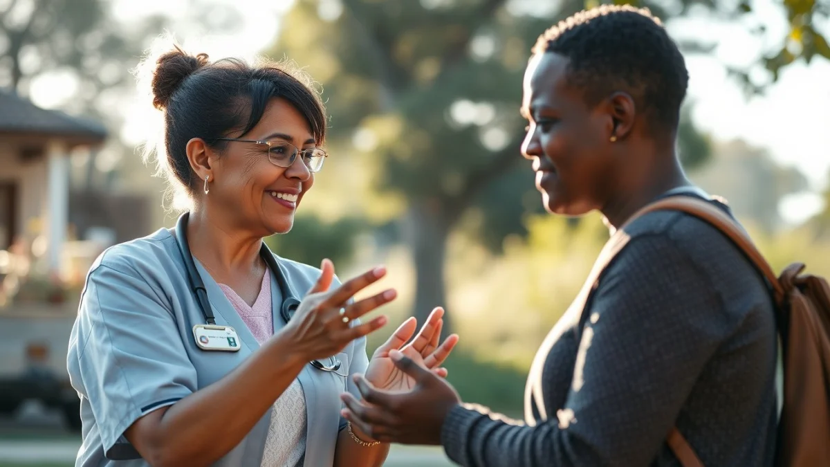 Learner studying caregiving skills in a professional training environment