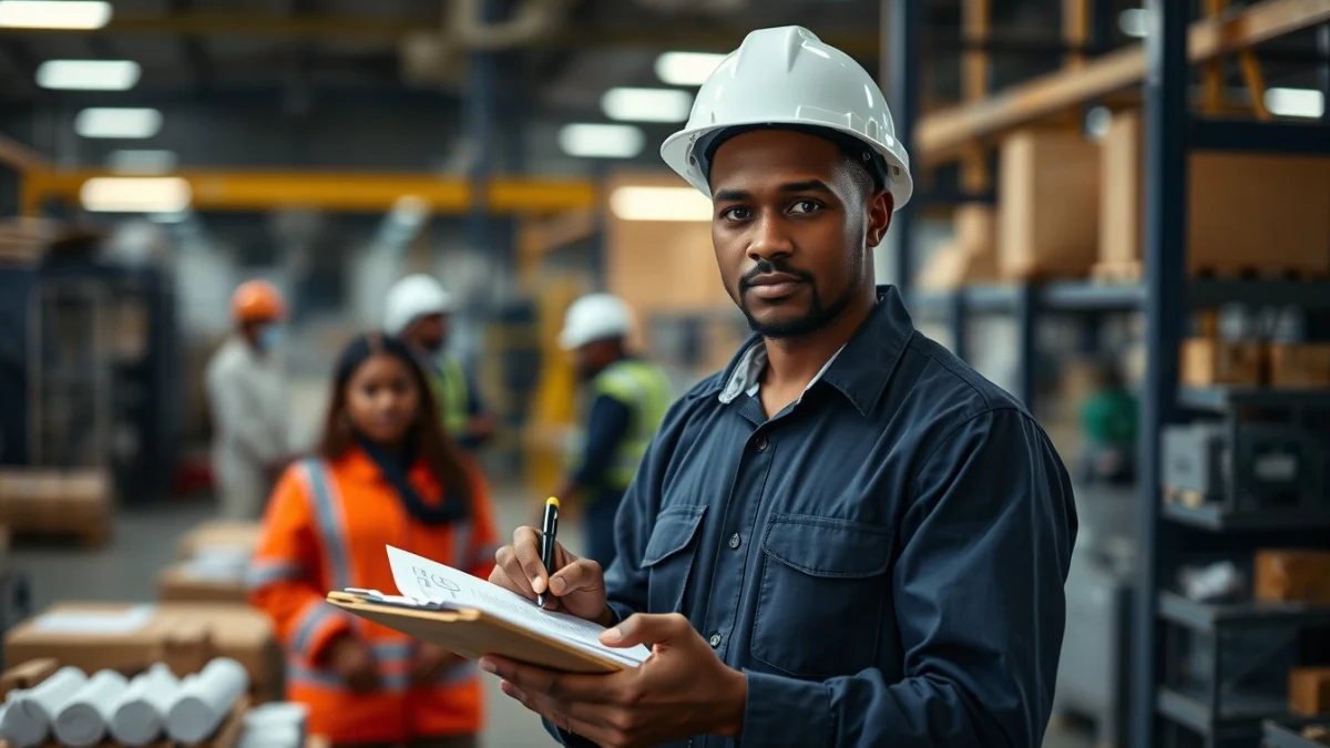 Learner studying workplace safety skills in a clean training environment