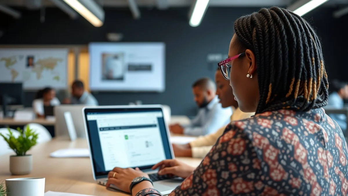 Professional learning office and administrative skills in a modern workspace