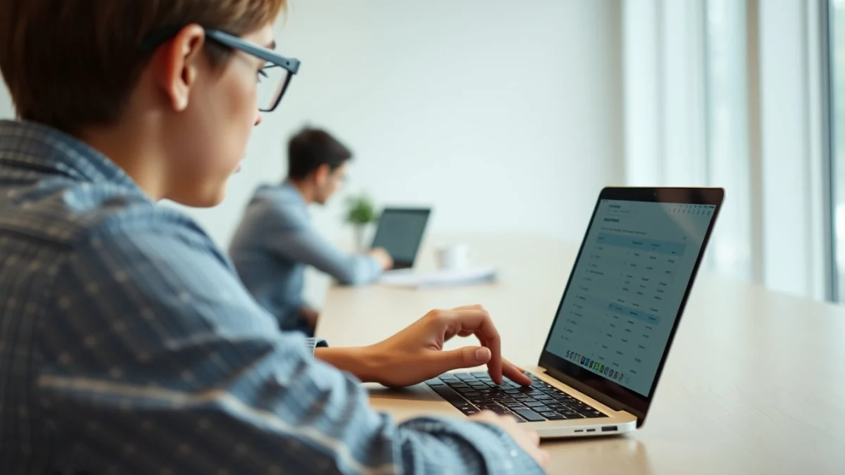 Person learning essential accounting terms and definitions in a modern educational setting