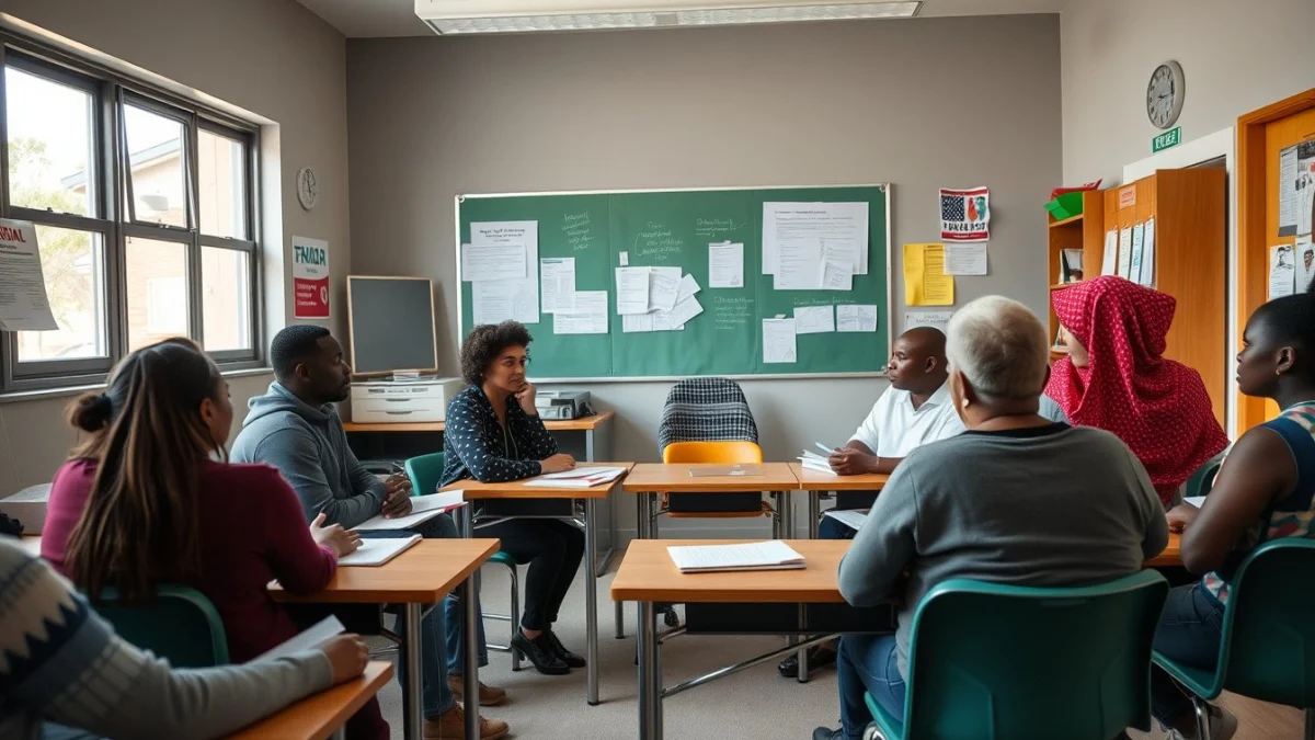 Learner studying caregiving skills in a professional training environment