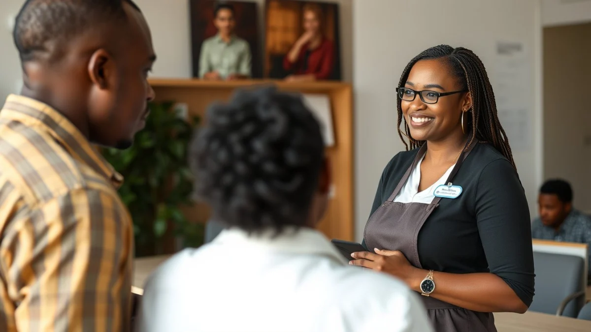 Learner studying caregiving skills in a professional training environment