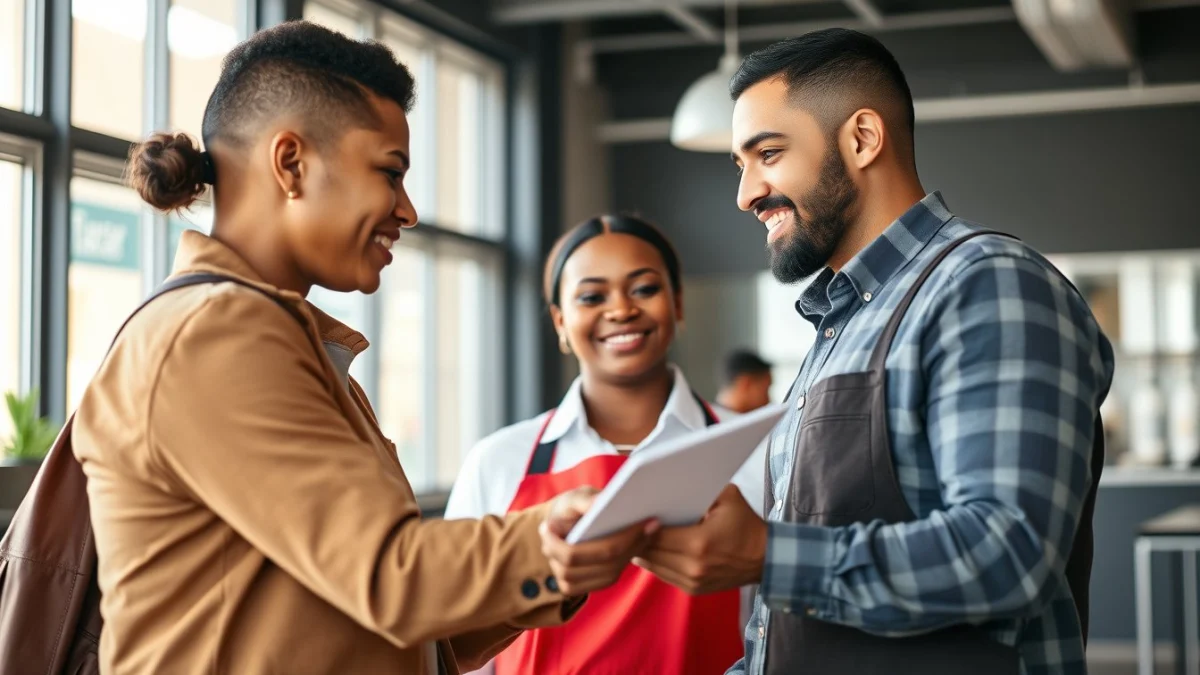 Person learning essential job roles in south african hospitality for effective recruit in a modern educational setting