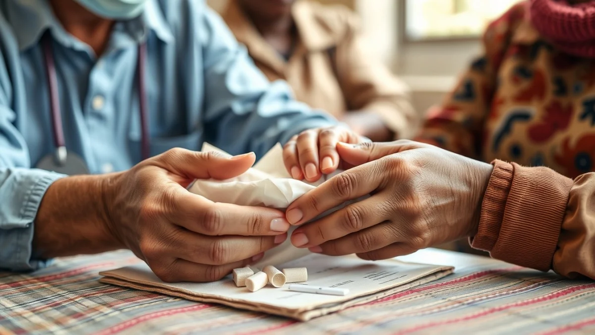 Learner studying caregiving skills in a professional training environment