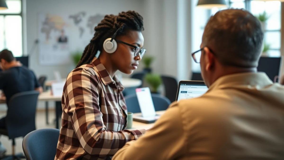 Person learning essential skills for success as an invoicing clerk in a modern educational setting