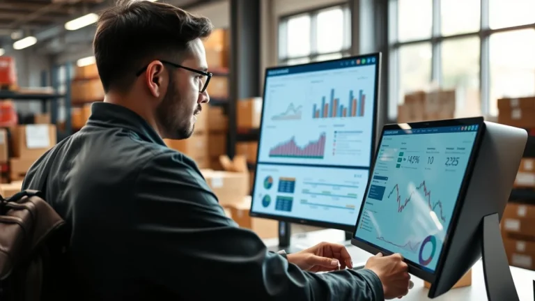Person learning artificial intelligence skills on a laptop in a modern workspace