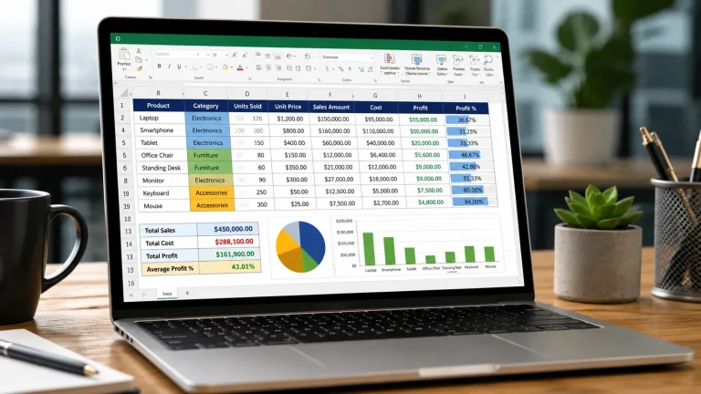 Professional concentrating on an Excel spreadsheet in an office workspace, suitable for an article about common Excel mistakes beginners should avoid