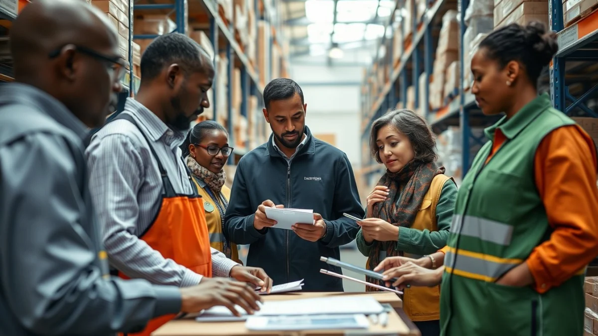 Person learning exploring related roles in logistics and supply chain in a modern educational setting