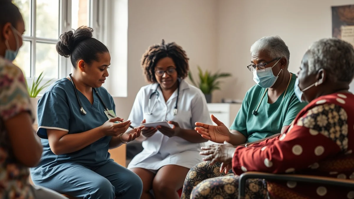 Learner studying caregiving skills in a professional training environment