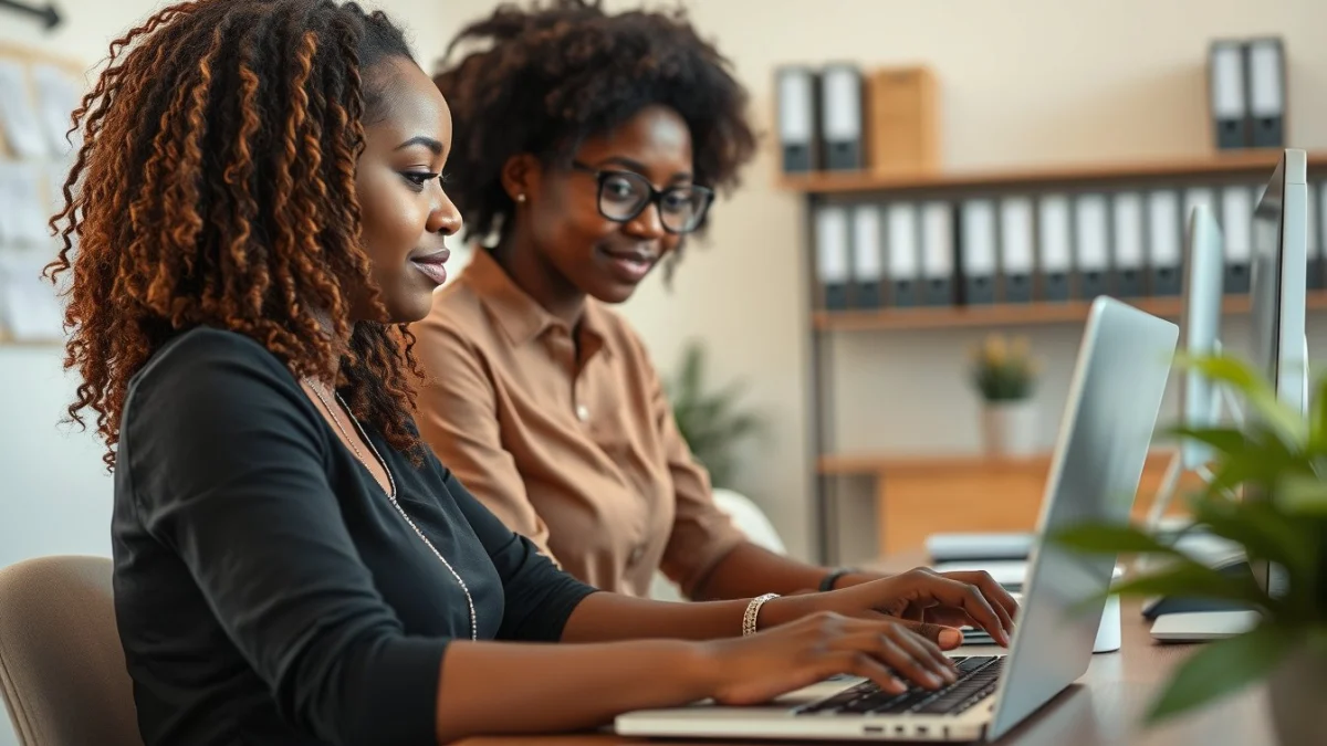 Professional learning office and administrative skills in a modern workspace