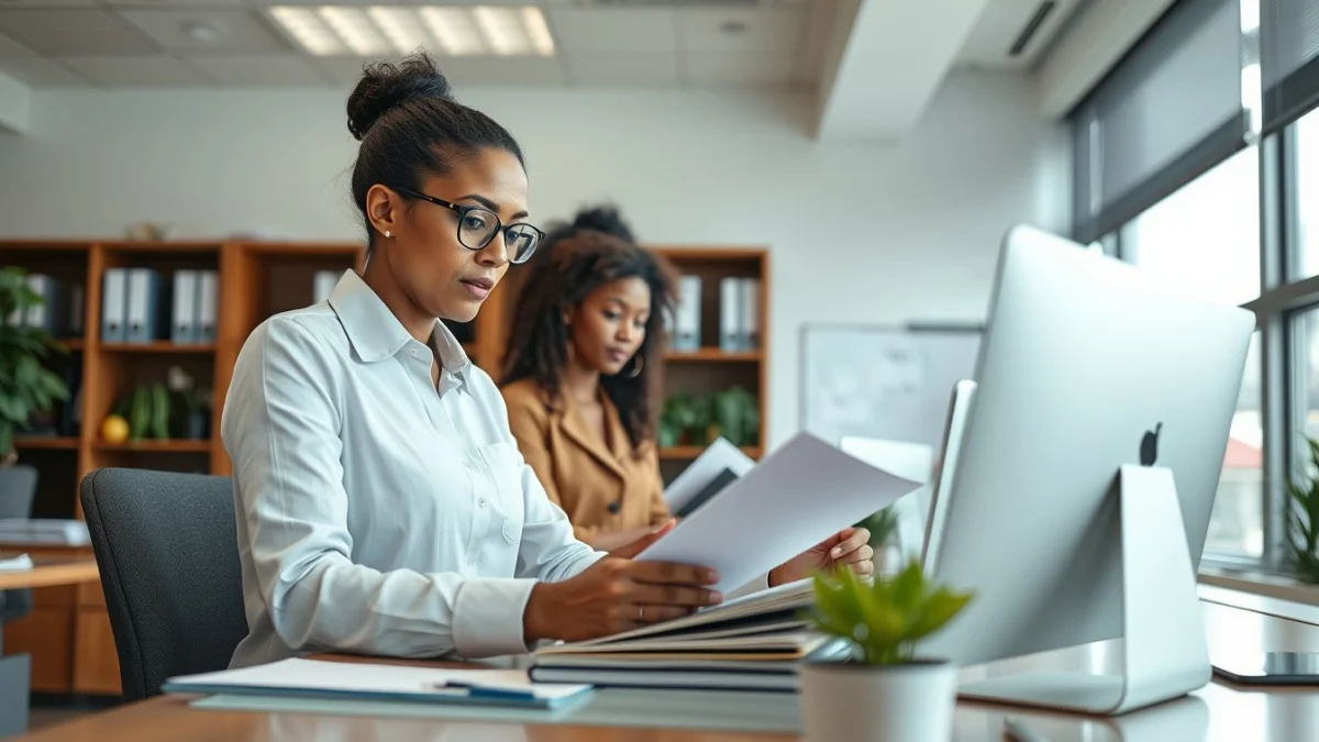 Professional learning office and administrative skills in a modern workspace