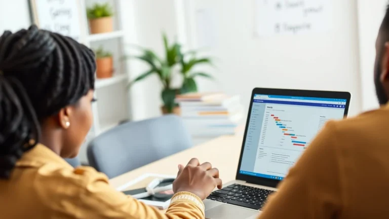 Person learning artificial intelligence skills on a laptop in a modern workspace