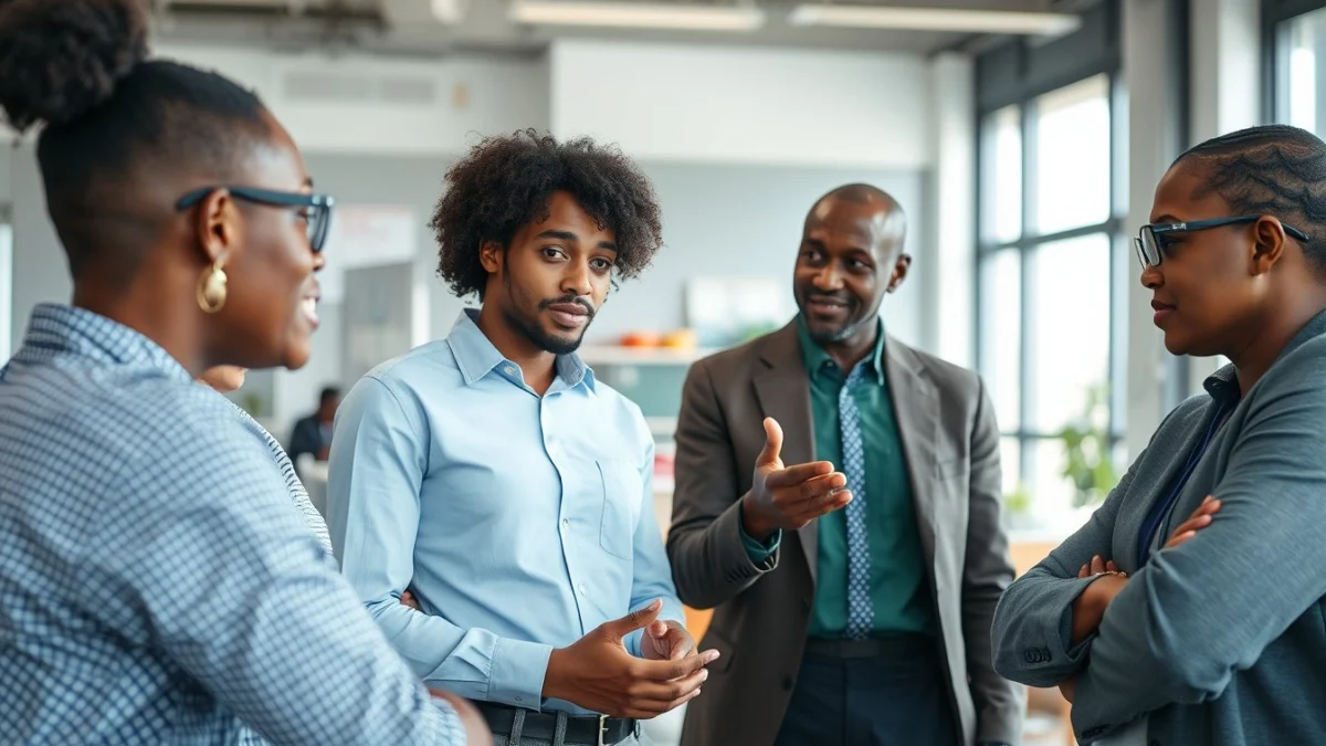 Person learning grievance procedures in south africa explained in a modern educational setting