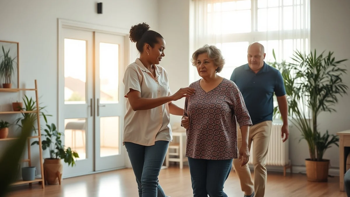Learner studying caregiving skills in a professional training environment