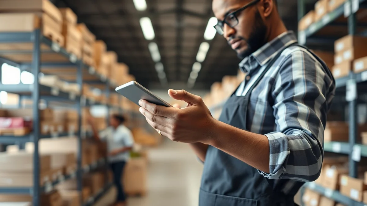 Person learning handling damaged or incorrect deliveries in a modern educational setting
