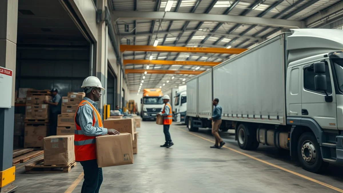 Person learning handling hazardous or fragile goods safely in a modern educational setting
