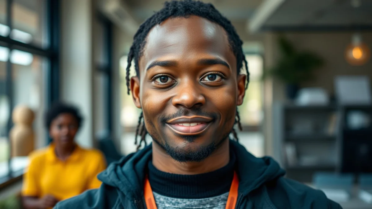 Person learning artificial intelligence skills on a laptop in a modern workspace