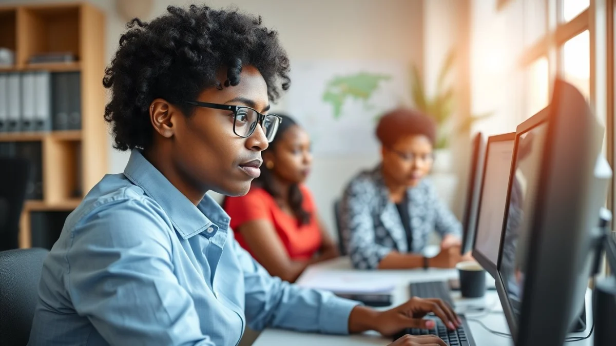 Professional learning office and administrative skills in a modern workspace