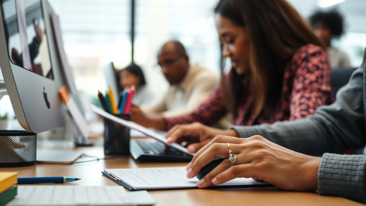 Professional learning office and administrative skills in a modern workspace
