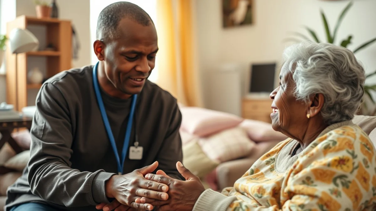 Learner studying caregiving skills in a professional training environment