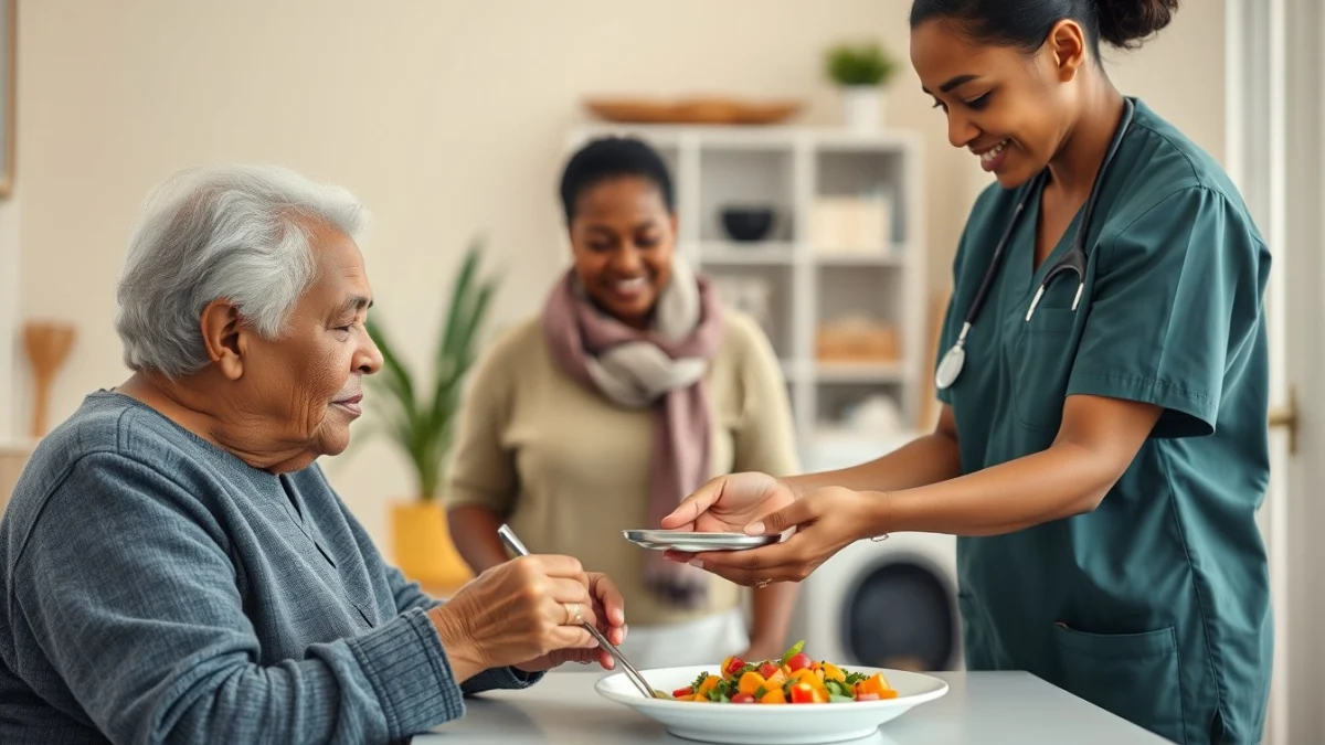 Learner studying caregiving skills in a professional training environment