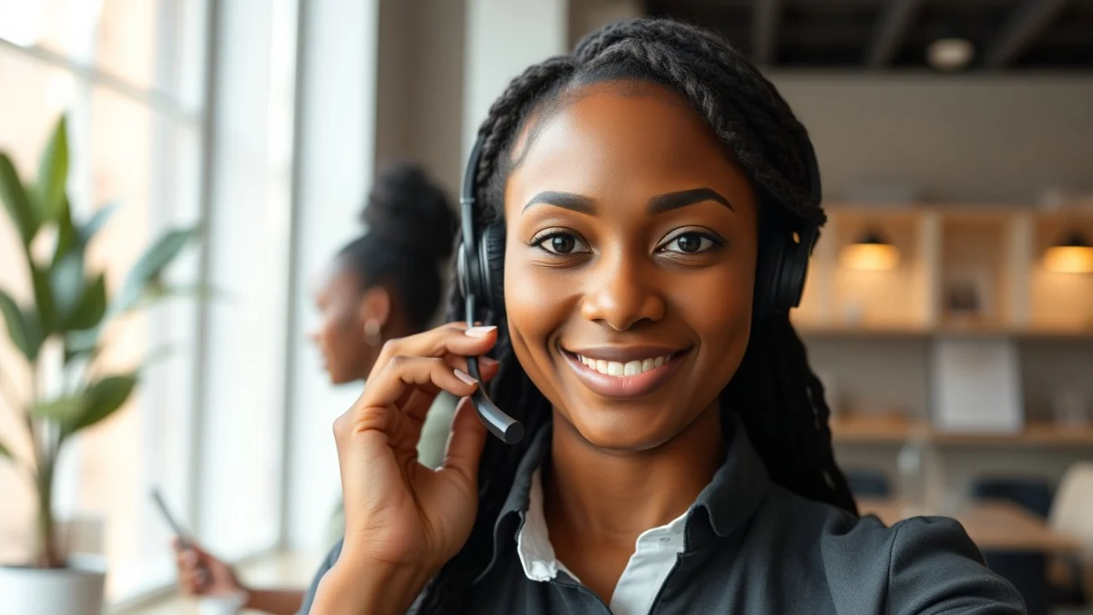 Person learning hospitality customer service practices in a modern educational setting