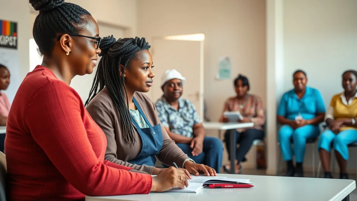 Learner studying caregiving skills in a professional training environment