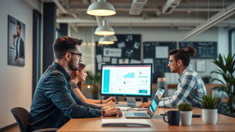 Person learning business skills in a clean modern workspace