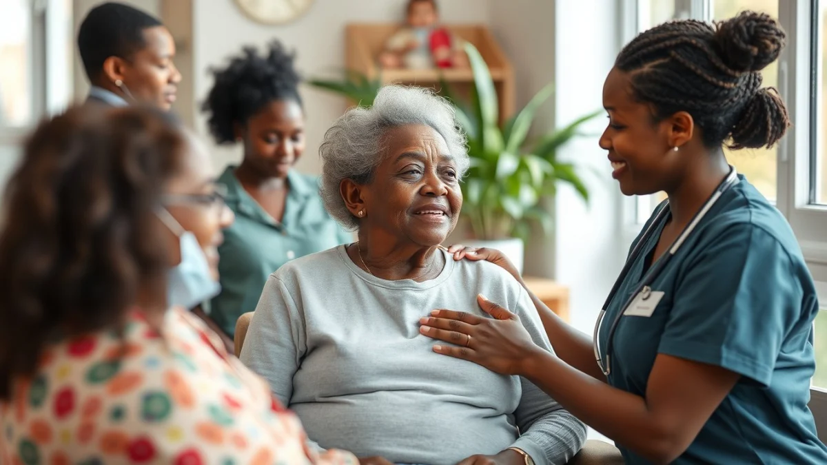 Learner studying caregiving skills in a professional training environment