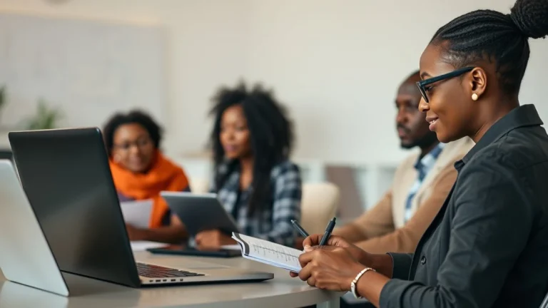 Person learning become a client services administrator in south africa in a modern educational setting