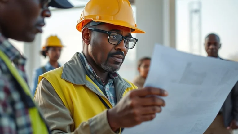Person learning become a construction quality control inspector in south africa in a modern educational setting