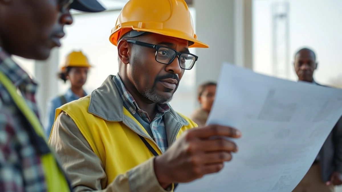 Person learning become a construction quality control inspector in south africa in a modern educational setting